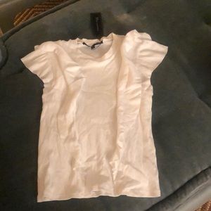 Veronica Beard  White Ruffle Tee. New with tags, size large